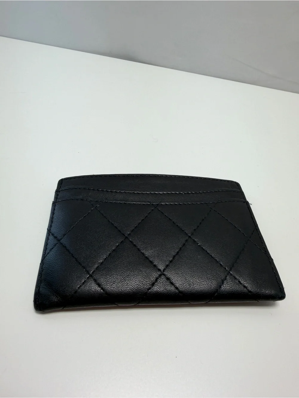Chanel Black Quilted Caviar Card Holder Silver Hardware, 2026